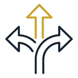Icono: flechas en tres direcciones