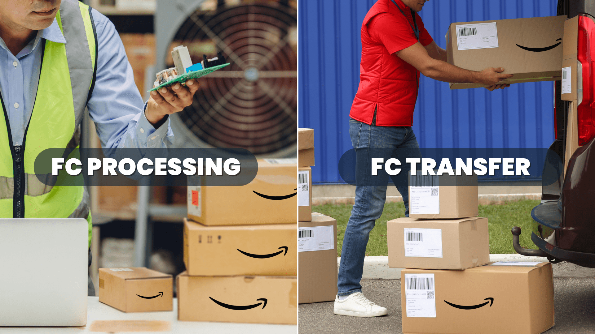 ¿Qué son los estados FC Transfer y FC Processing en Amazon?